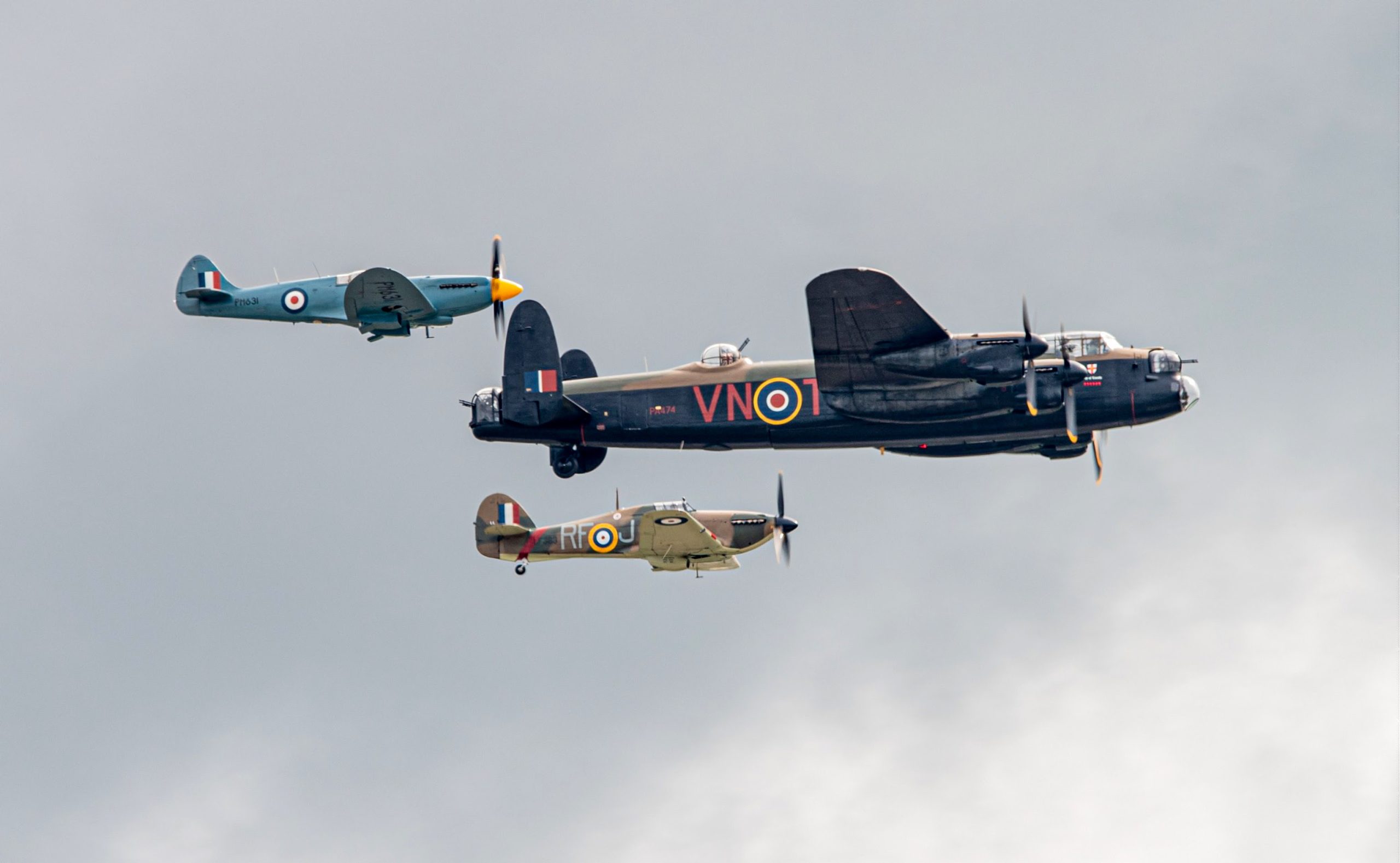 The Battle of Britain Memorial Flights three ship formation scaled