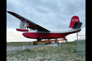 The Hawaii Mars water bomber farrives at the BC Aviation Museum 3