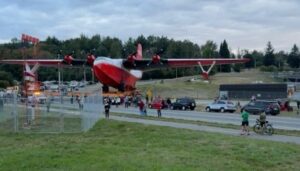 The Hawaii Mars water bomber farrives at the BC Aviation Museum 5