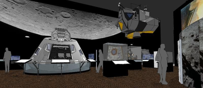Rendering of a section of The Museum of Flight's new Apollo exhibit. 