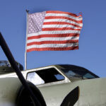 The Museum of Flights Boeing B 17F with an American flag above the cockpit. Ted Huetter The Museum of Flight