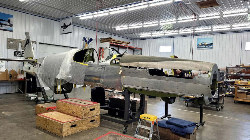The fuselage takes shape in the restoration shop