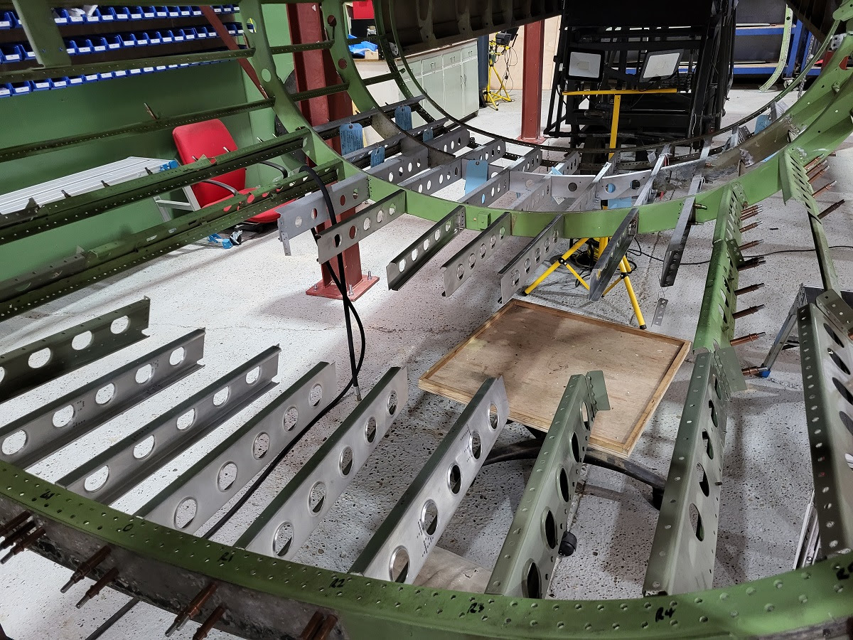 Avro Lancaster B.VII NX611 ‘Just Jane’ – Restoration Update 249 17 The gaping hole in the rear mid fuselage of NX664