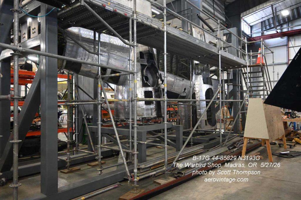 Scott Thompson's B-17 Updates From The Warbird Shop 16 The left wing of 44 85829 in the wing fixture with the rear spar already removed. Work is underway to remove the forward sparโฆa much more complicated process
