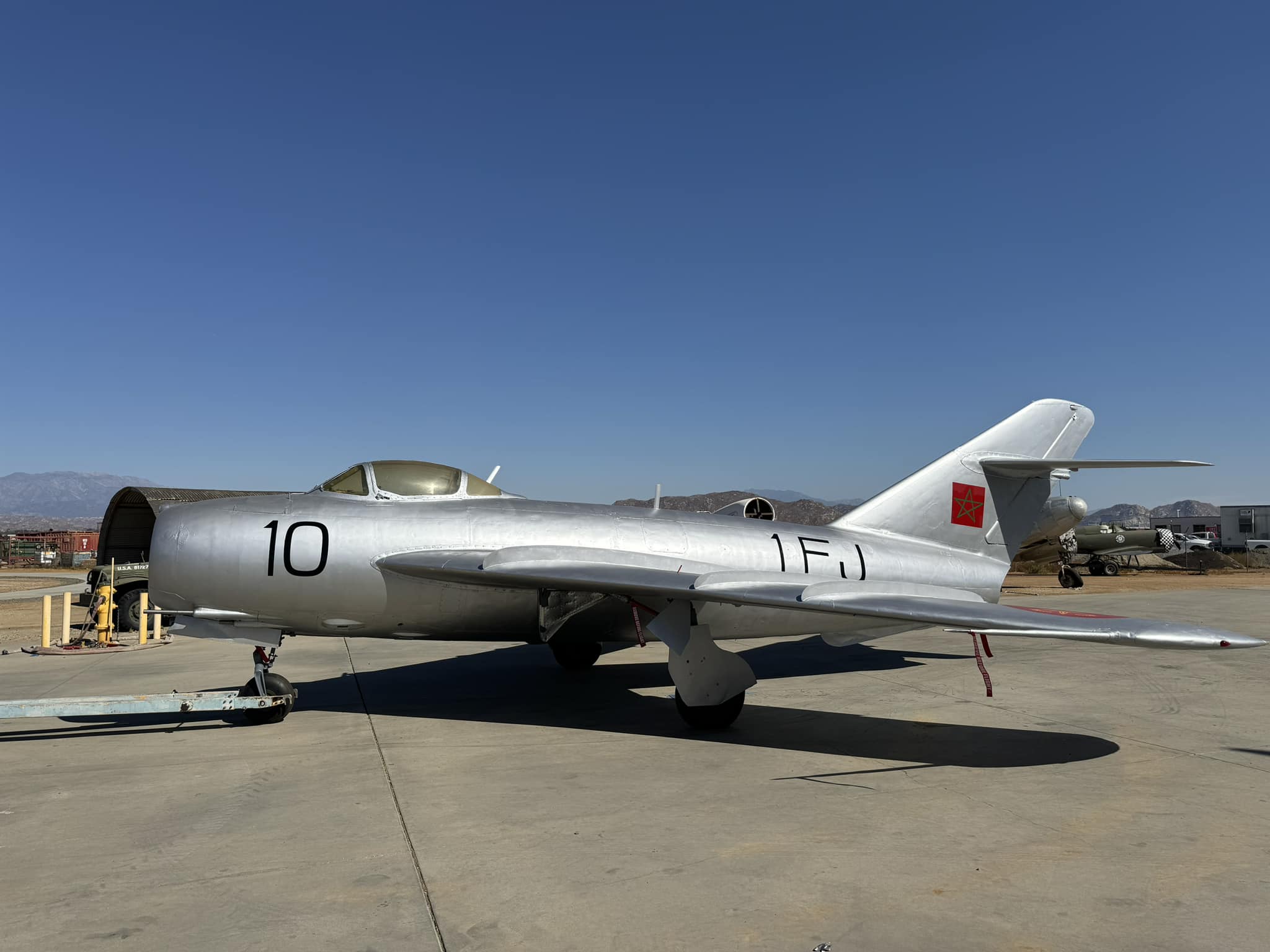 The newly completed paint on the MiG 17 March Field Air Museum