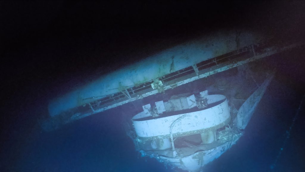 The remains of USS Yorktown CV 5 within Papahānaumokuākea Marine National Monument where it sank during the Battle of Midway in 1942. Image courtesy of NOAA Ocean Exploration Ocean Exploration Trust