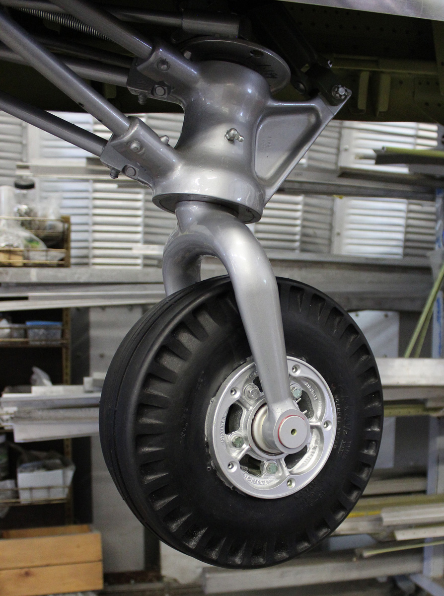 One of the tail wheel assemblies shown mounted in the airframe. (photo via Tom Reilly)