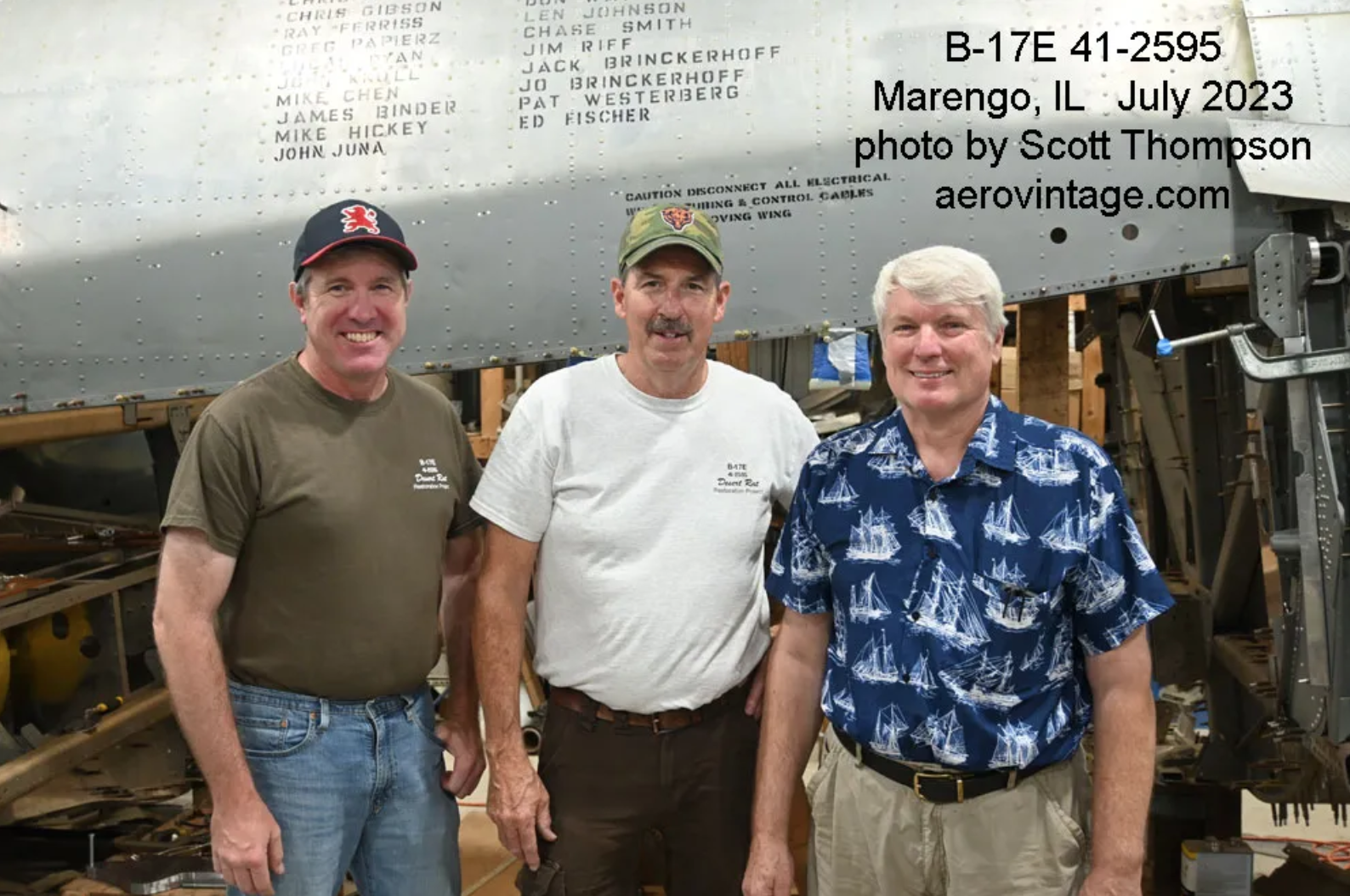 The three dedicated workers on the morning I showed up were from left Bill Stanczak Chris Gibson and project manager Mike Kellner