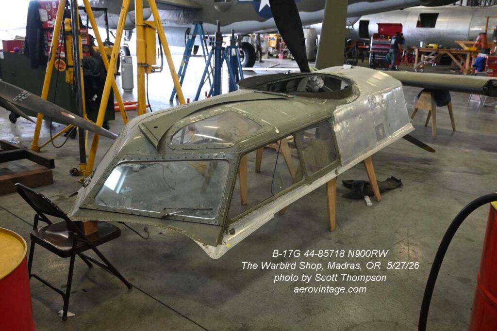 Scott Thompson's B-17 Updates From The Warbird Shop 15 The upper fuselage turtledeck awaits reinstallation on the fuselage