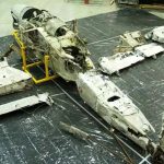 The wreckage of the Fairey which is being rebuilt at the FAA Museum