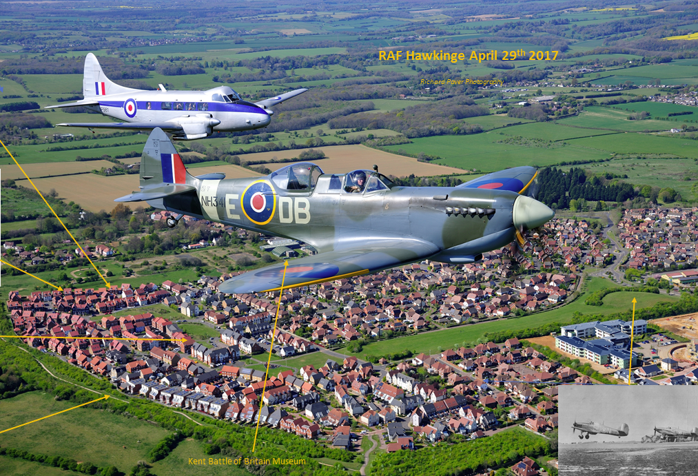 Then and Now RAF Hawkinge Spitfire