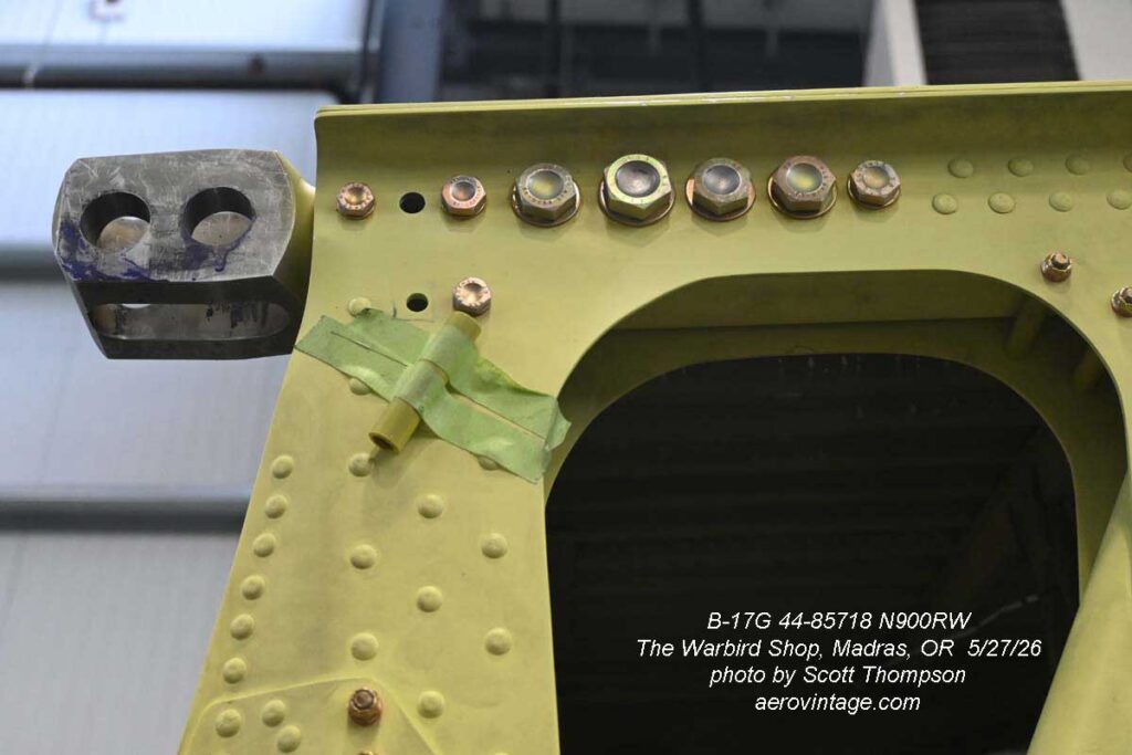 Scott Thompson's B-17 Updates From The Warbird Shop 13 This shows one of the four sets of eight bolts that join the spar tubes to the wing attach fittings