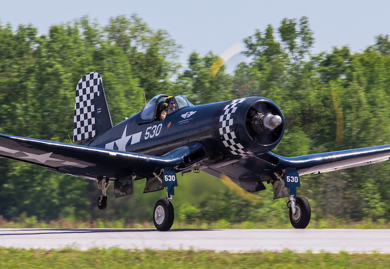 Thom Richard in the CAF Dixie Wing's FG-1D Corsair (Photo by Mike Killian)