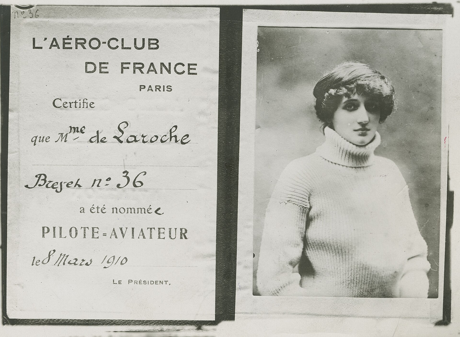 Today In Aviation History: Raymonde de Laroche Becomes World’s First Licensed Woman Pilot