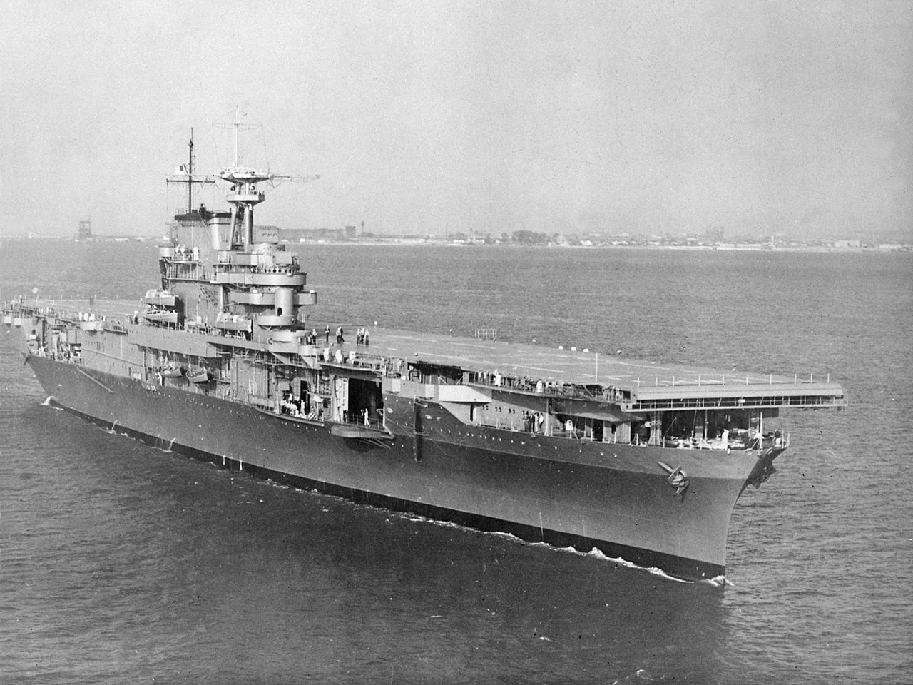 USS Hornet CV 8 underway in Hampton Roads on 27 October 1941