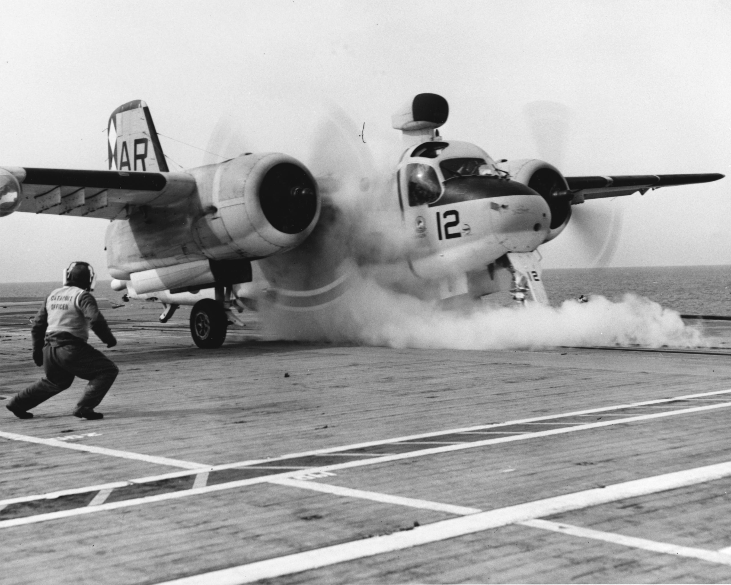 USS Lexington CV 16 January 1963 S 2 Tracker on cat scaled