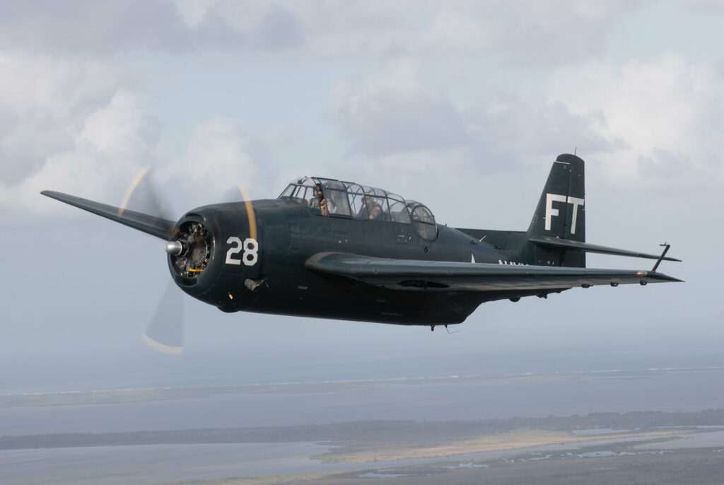 Valiant Air Command s TBM Avenger in flight Valiant Air Command