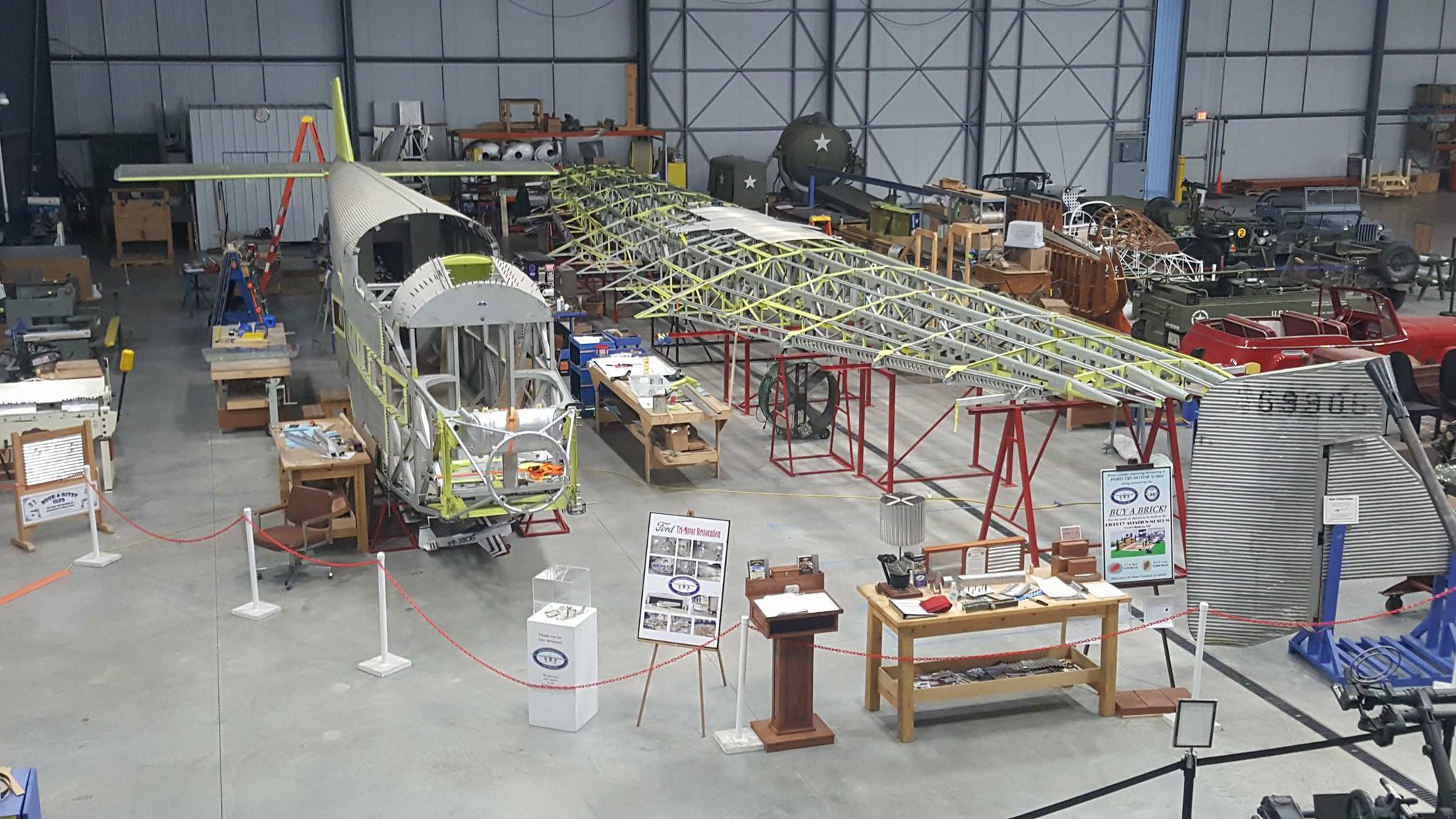 View of the Trimotor project October 12 2016 Liberty Aviation Museum