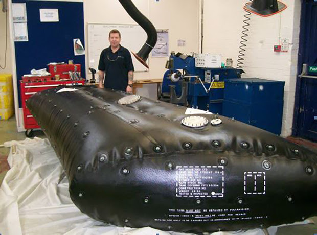 The completed tank under inflation testing.