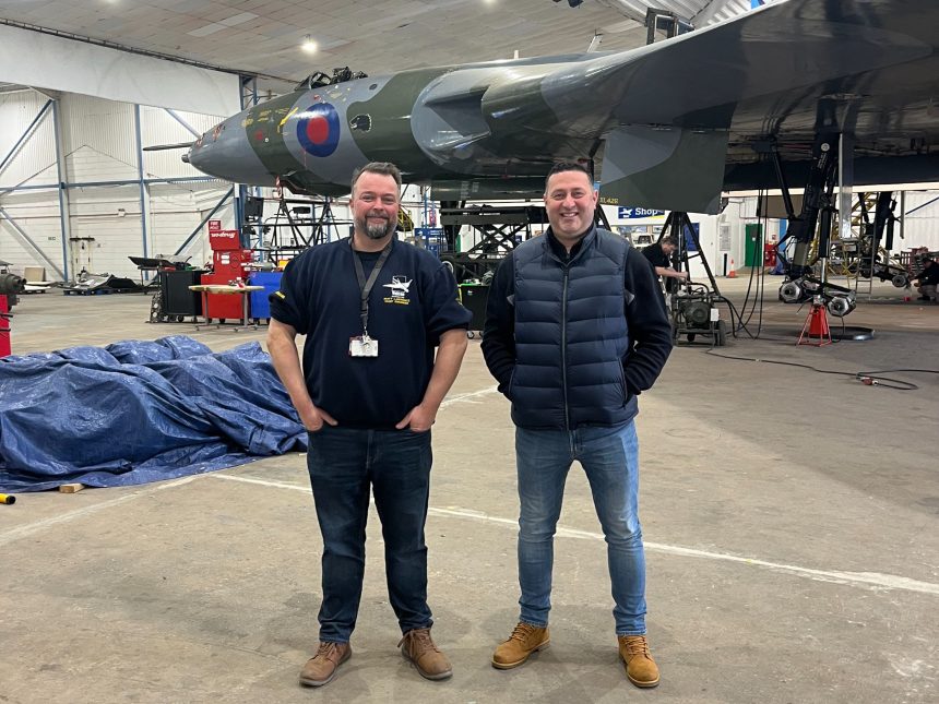 Vulcan to the Sky Trust CEO right with the Chief Engineer Matt Lawrence at Vulcan Restoration Trust left
