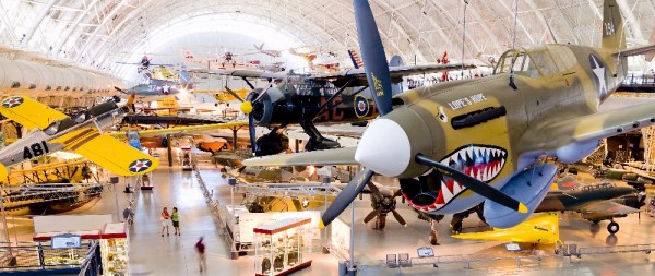 A partial view of the Boeing Aviation Hangar at the Steven F. Udvar-Hazy Center.Credit: Photo by Dane Penland, National Air and Space Museum, Smithsonian Institution