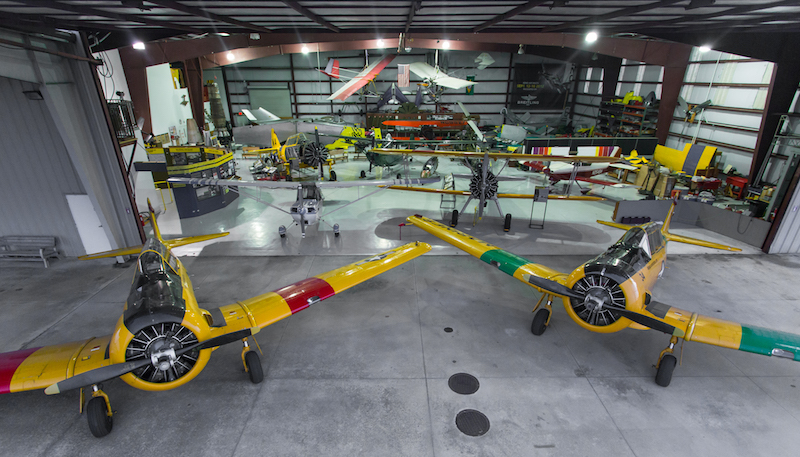 The Warbird Adventures Hangar and its two T-6 Texans (Photo Mike Killian)