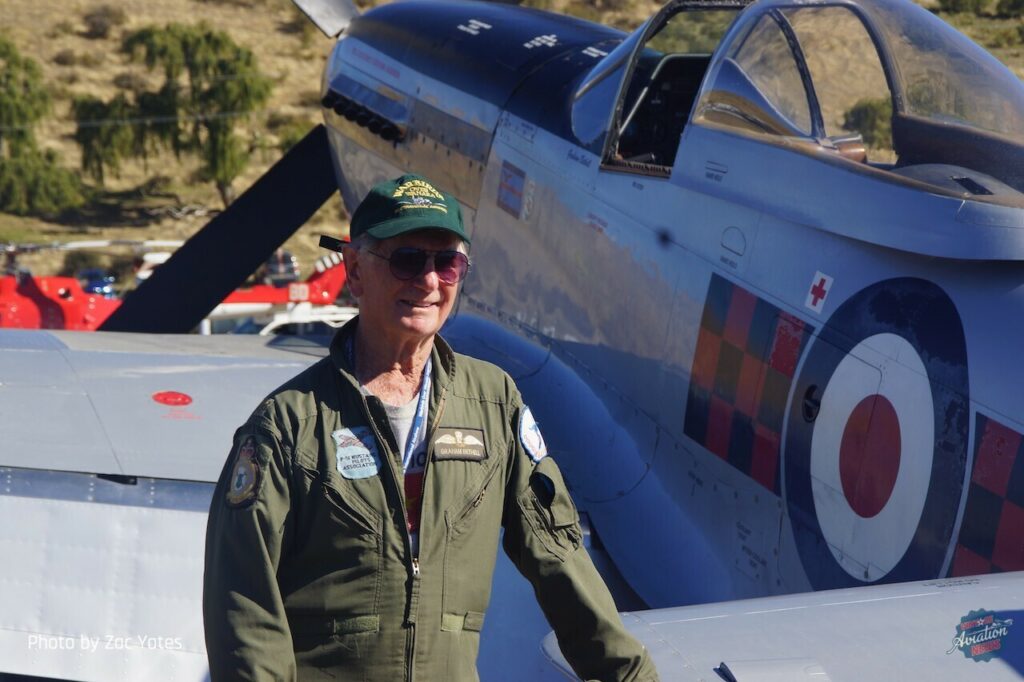 Graham Bethell after his final low-level solo display in his P-51D. [Photo by Zac Yates]