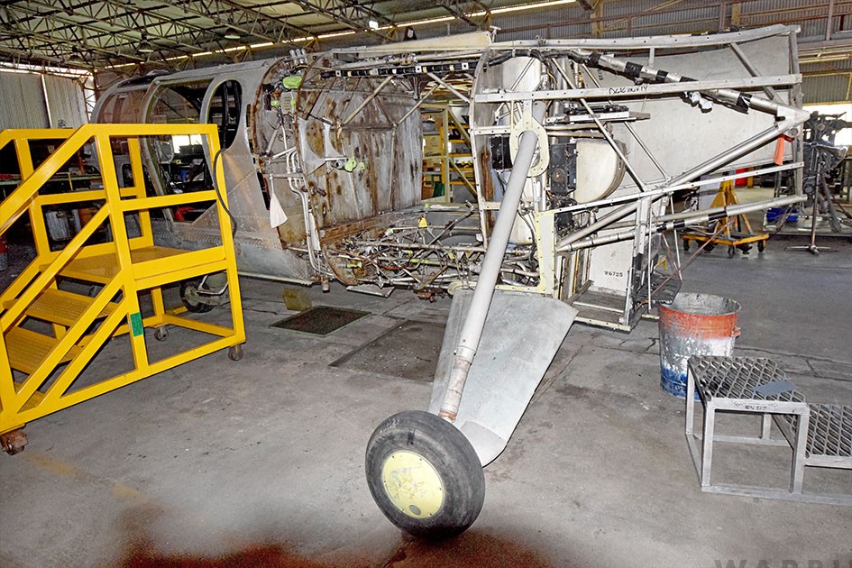 Westland built Dragonfly HR3 WG725 inital stages of restoration at RAAF Amberley 2021