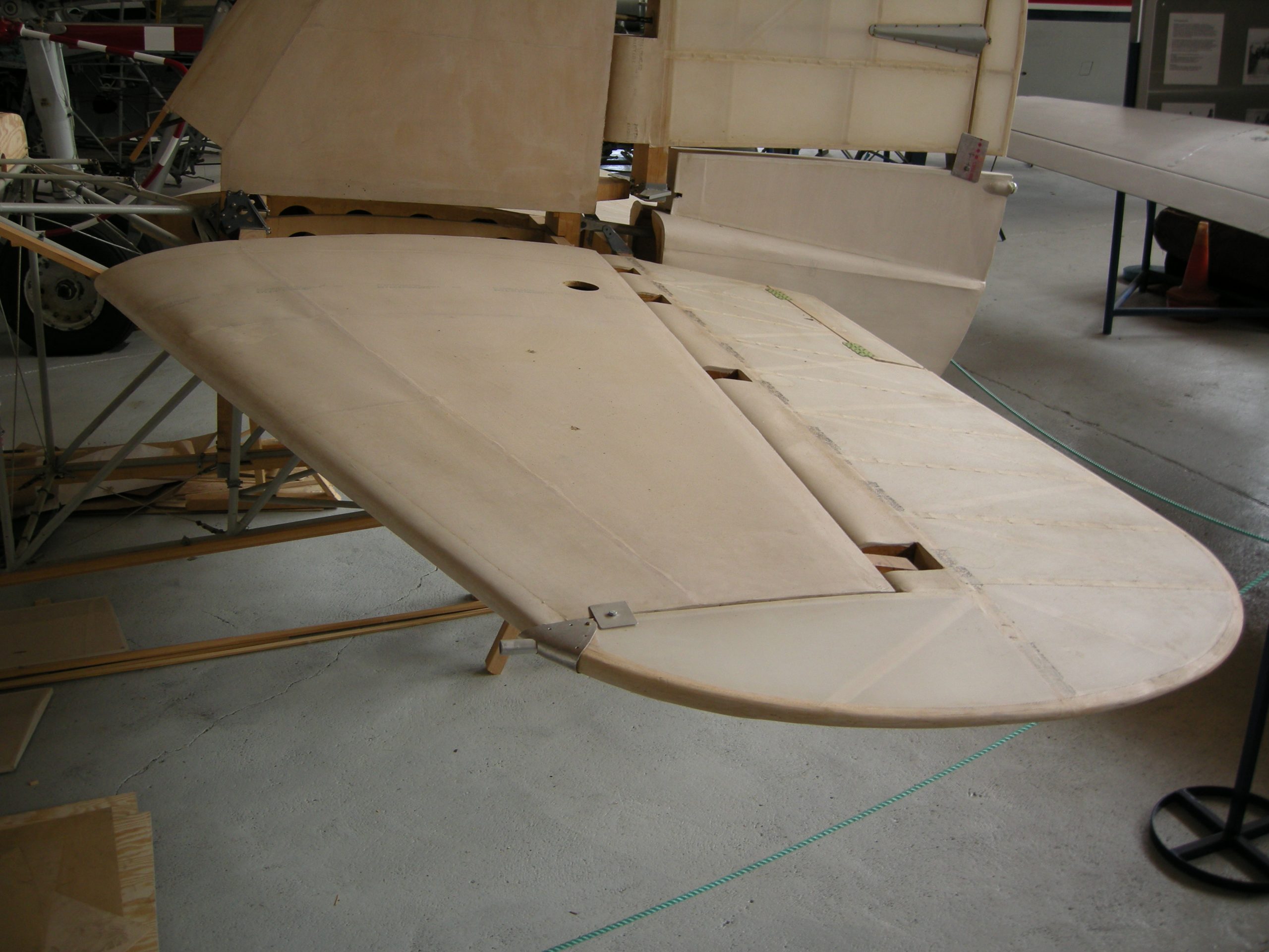 Wood and fabric sections of the Capronis tail May 2015 Ernst Knutson 1 scaled