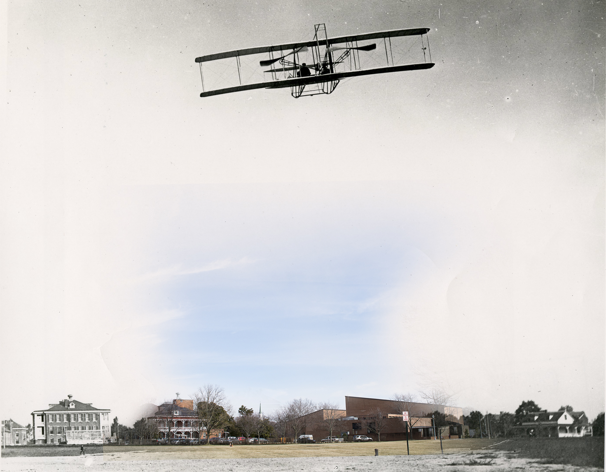 Wright Brothers planes being flown over what was then Fort Myer now the Fort Myer portion of Joint Base Myer Henderson Hall in Virginia
