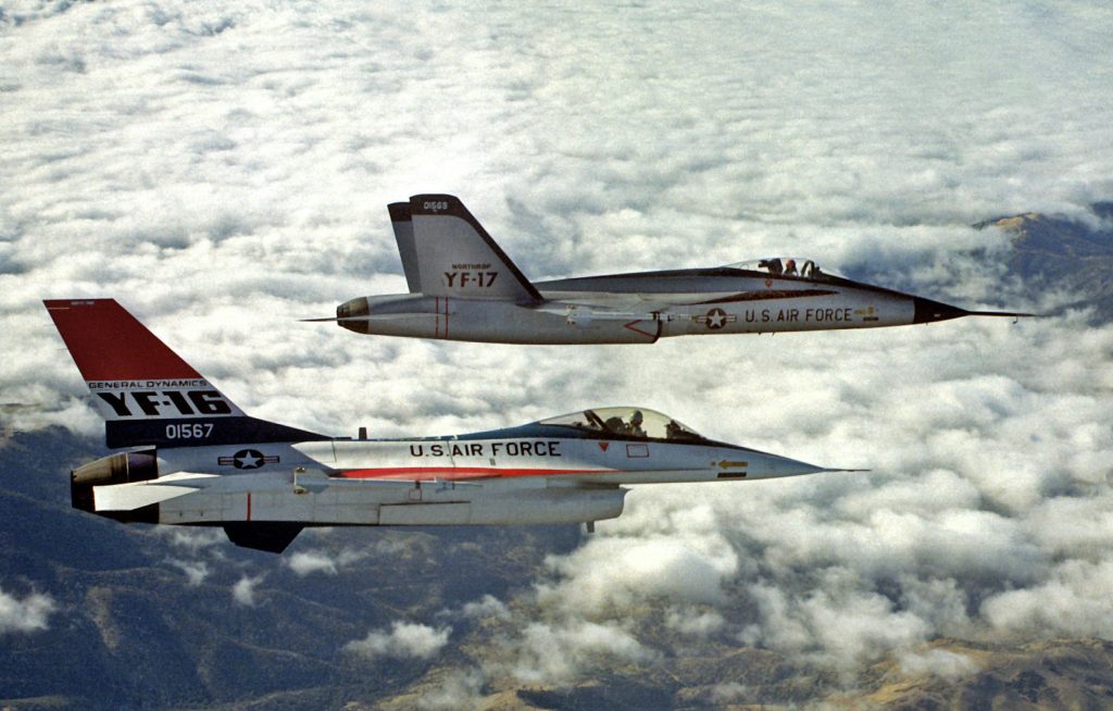 Grounded Dreams: Northrop YF-17 - From Air Force Rejection to the F/A-18 Hornet 11 YF 16 and YF 17 in flight 2