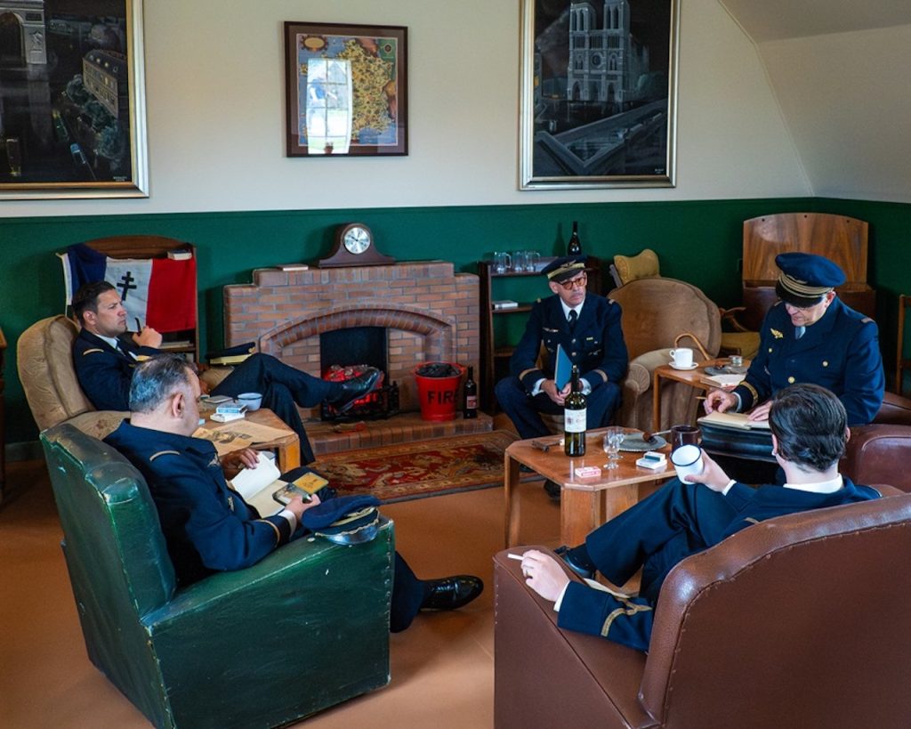 Yorkshire Air Museum Reopens Restored French Officers’ Mess Exhibit 13 Yorkshire Air Museum Reopens Restored French Officers Mess Exhibit French Mess with reenactors 001