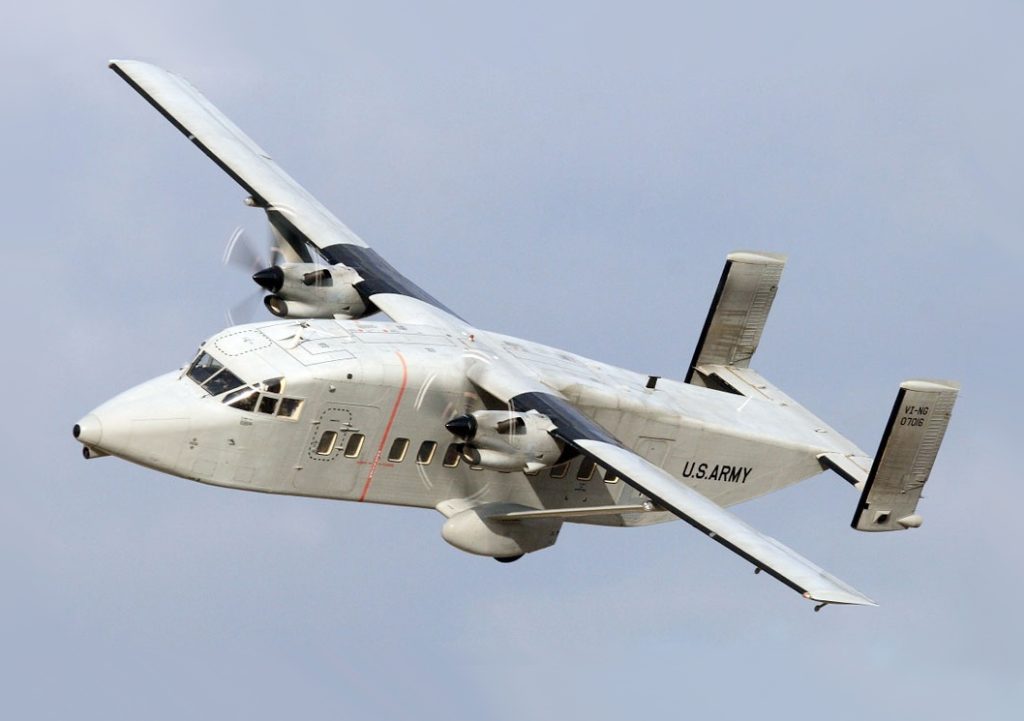 Today In Aviation History: First Flight of the Short 330 11 a c 23 sherpa from the california army national guards detachment 1 company i 185th theater aviation brigade flies over san diego