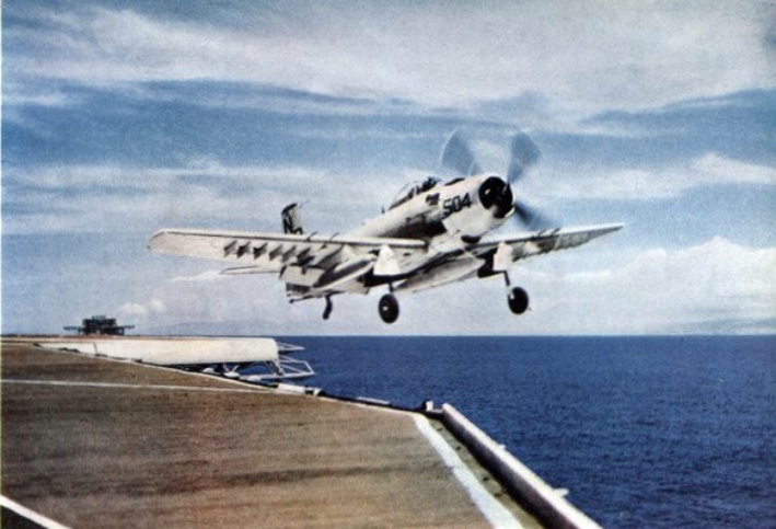 Attack Squadron 55: The Three-Decade Carrier Legacy Of The Warhorses 14 ad 7 skyraider of va 55 on uss hancock cva 19 in 1957