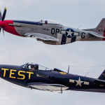 airbase georgia p 63 and p 51 mustang in flight