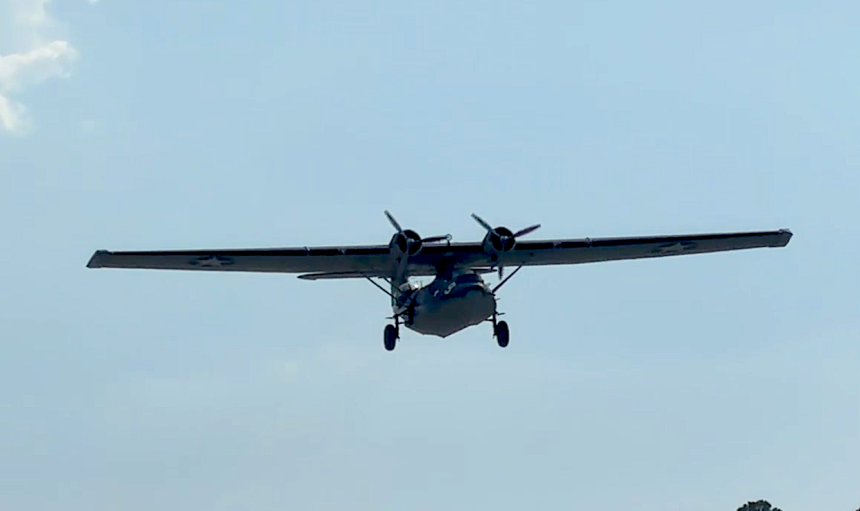 american heritage museums consolidated pby 5a catalina returns to flight after extensive restoration first test flight