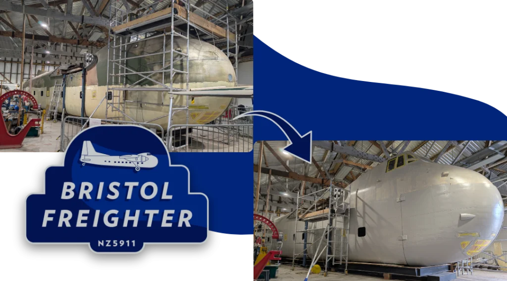 Aerospace Bristol Reattaches Centre Wing to Rare Bristol Freighter 11 bristol freighter type 170 nz5911 2