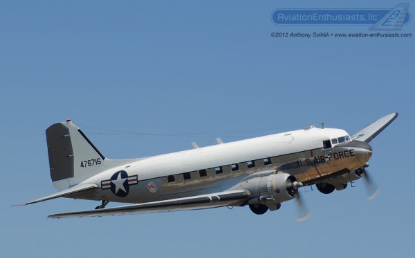The Yankee Air Museum's C-47 Skytrain "Yankee Doodle Dandy" at the 2012 Gathering of Eagles Air Show.