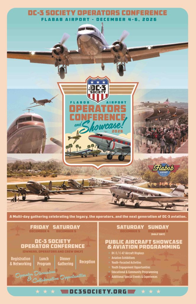 DC-3 Society Marks Aircraft's 90th Anniversary at AirVenture, Announces Inaugural Operator Conference 12 dc3 operator showcase poster 1