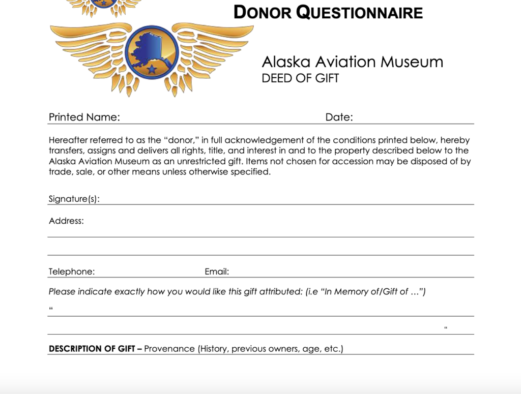 donor questionnaire