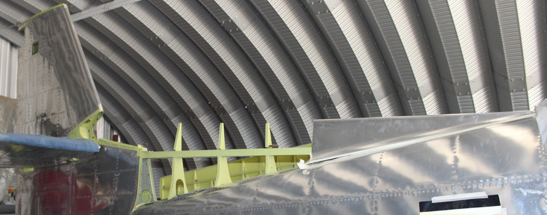 One of the dorsal fins under installation. (photo via Tom Reilly)