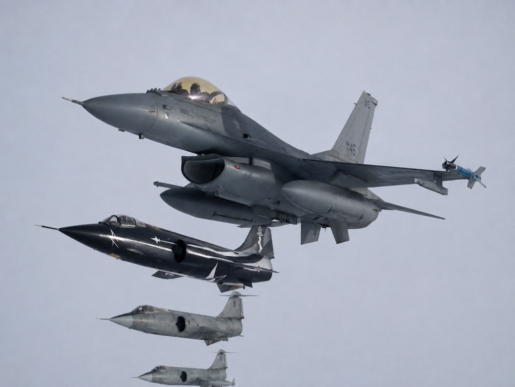 The Man Inside the Missile: Piercarlo Ciacchi and the F-104 Starfighter 20 f 16 in formation with f 104 copy