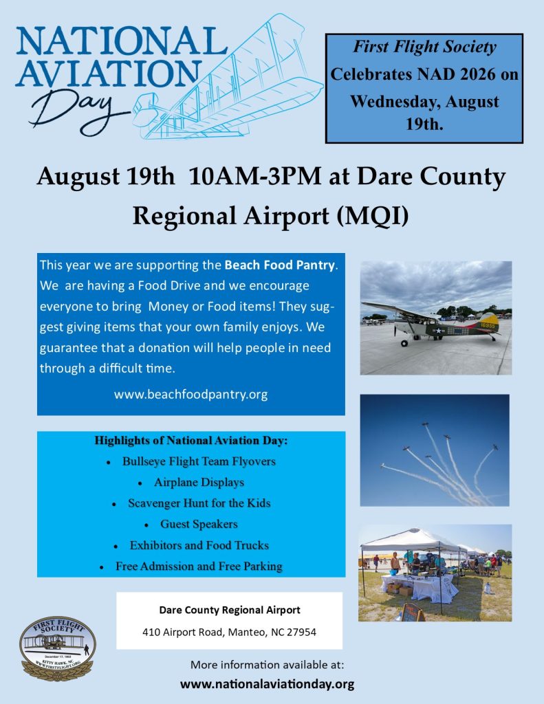 First Flight Society Sets National Aviation Day Celebration at Dare County Regional Airport 12 first flight society 1