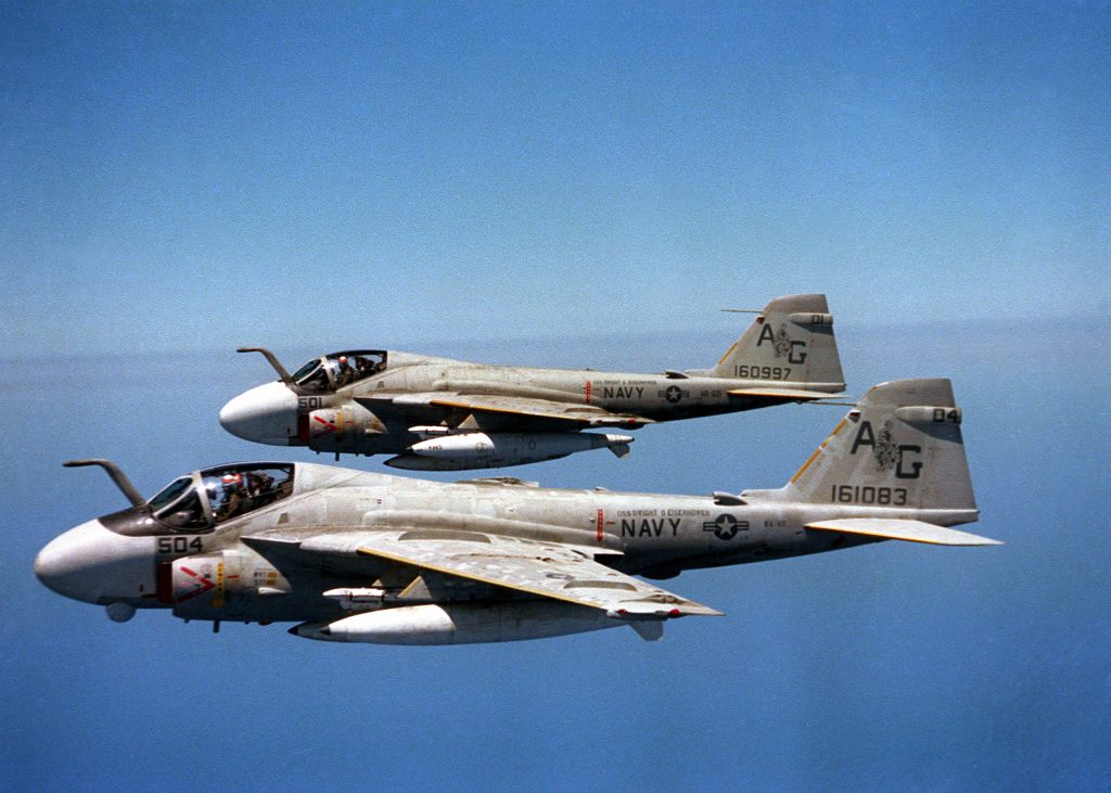 Attack Squadron 65 - Five-Decade Legacy of World Famous Fighting Tigers 13 grumman a 6e intruders of va 65 in flight on 20 april 1987 6417521