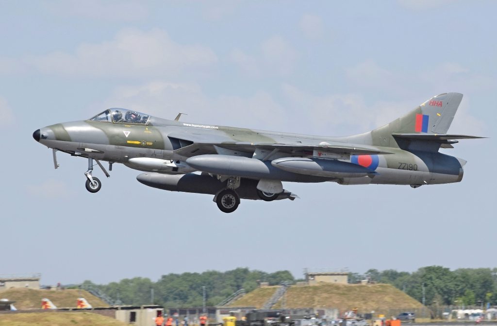 Hawker Aircraft Limited - The iconic developer of Hurricane and Hunter 12 hawker hunter f.58 code zz190 of hawker hunter aviation ltd arrives at riat fairford 12july2018 arp
