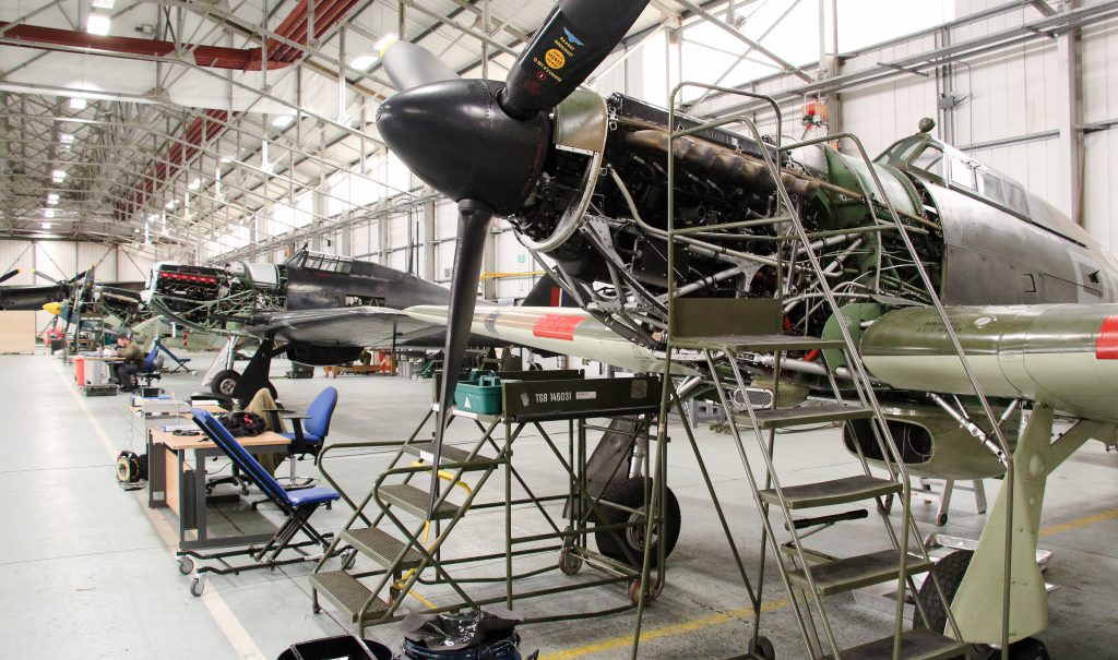 New Contract Secures Long-Term Future of Battle of Britain Memorial Flight Spitfires and Hurricanes 13 he BBMF hangar on 21st October with aircraft being stripped for scheduled winter maintenance