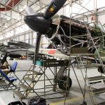 he BBMF hangar on 21st October with aircraft being stripped for scheduled winter maintenance