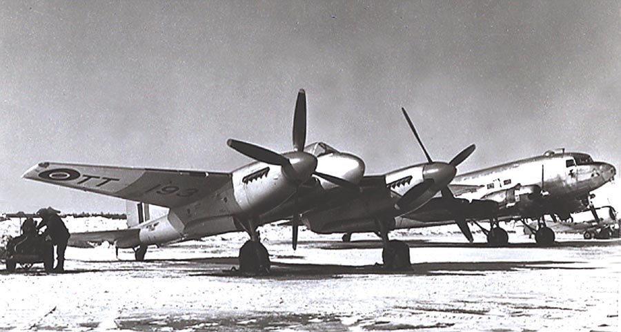 Sea Hornet TT193 during her cold weather trials in Canada in 1948/49. (photo unknown source)