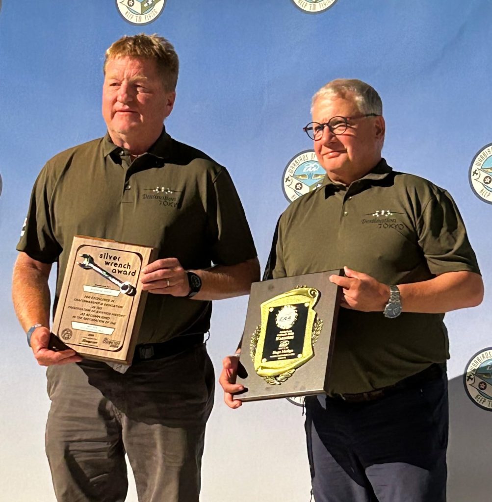 Warbirds of America Honors Outstanding Restorations at AirVenture 2026 10 hugo mathys b 25d destination tokyo captured the best b 25 award and the warbird shop took home a silver wrench award for their restoration work
