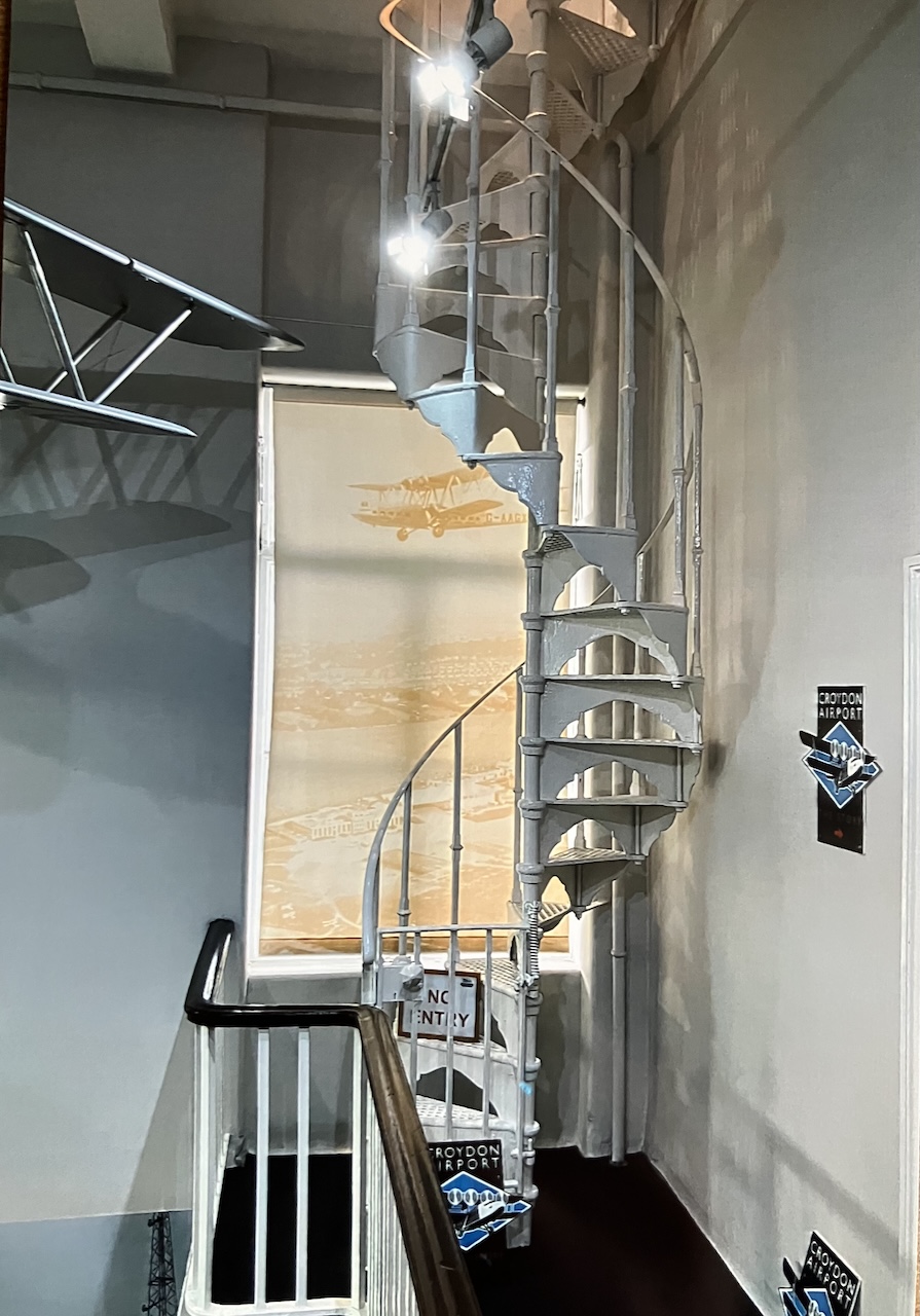 Croydon: London's Crucible of Flight 21 interior spiral stairway in croydon airport control tower 1920 museum
